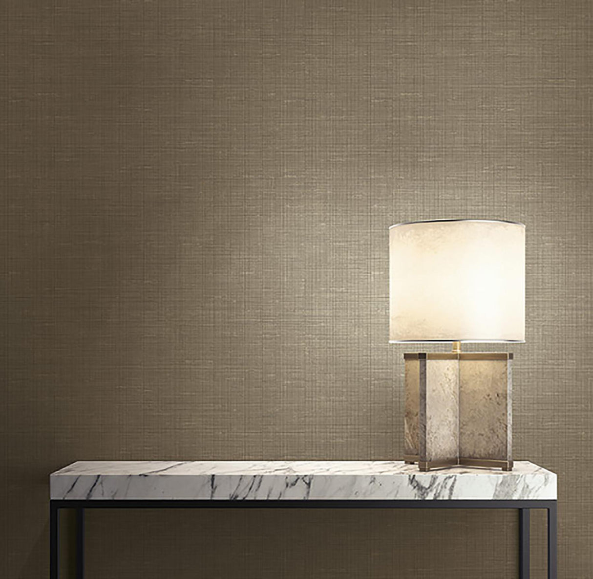York Alix Dark Brown Twill Wallpaper