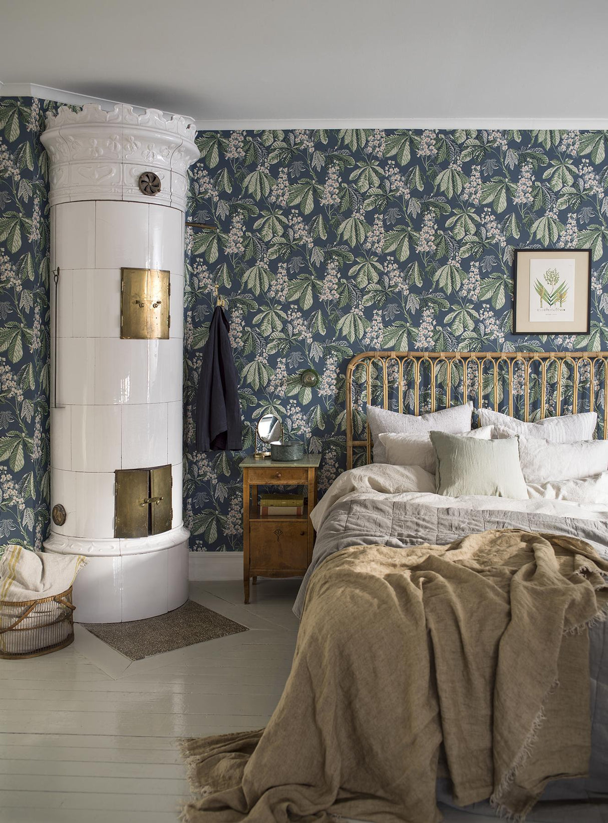 York Chestnut Blossom Slate Floral Wallpaper