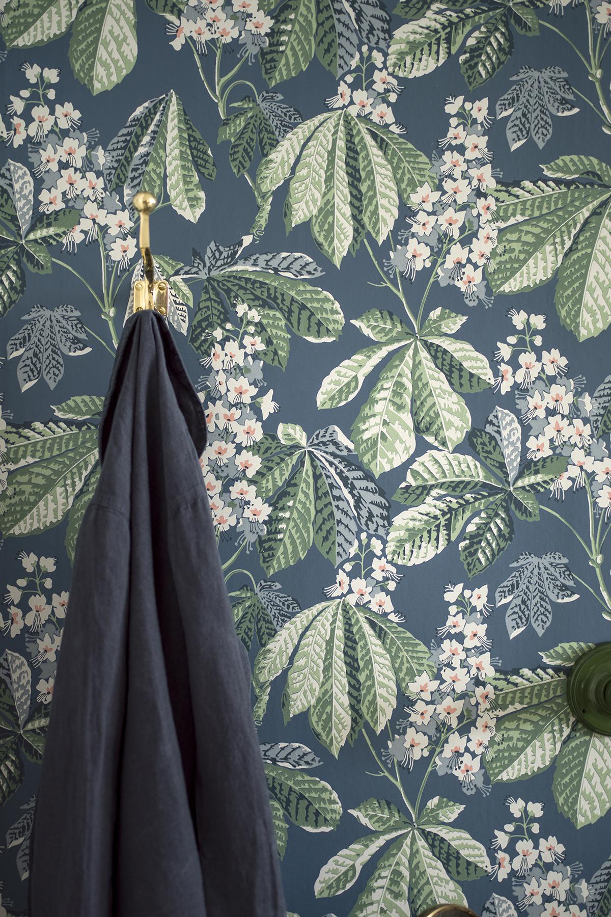 York Chestnut Blossom Slate Floral Wallpaper