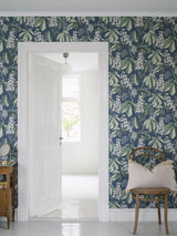 York Chestnut Blossom Slate Floral Wallpaper
