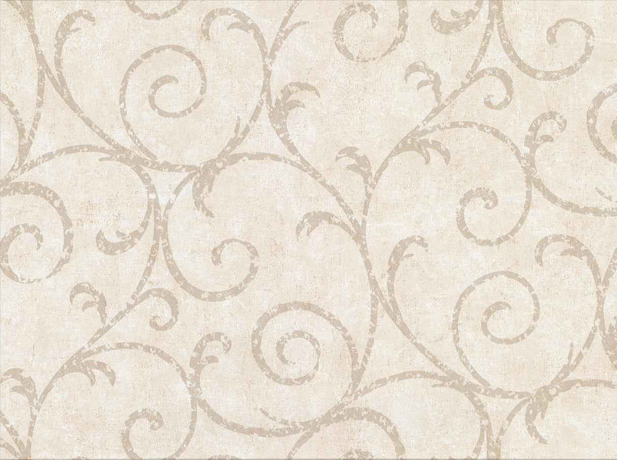 York Sansa Cream Plaster Scroll Wallpaper