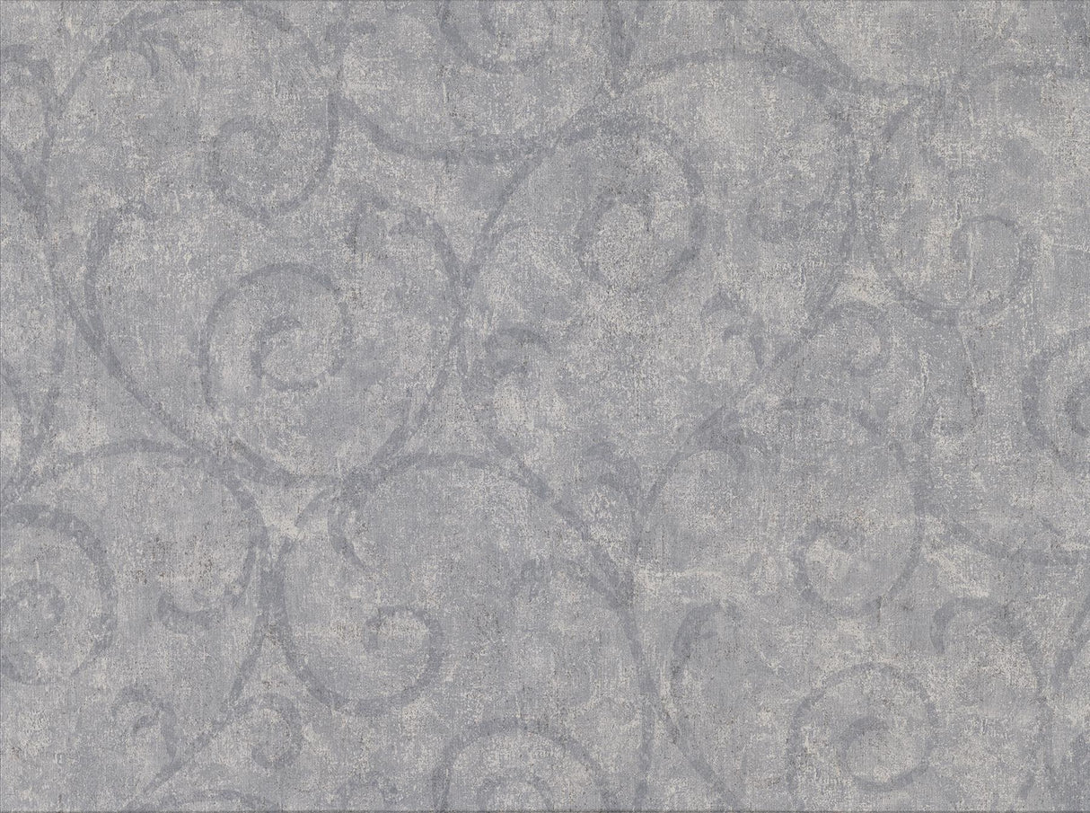 York Sansa Slate Plaster Scroll Wallpaper
