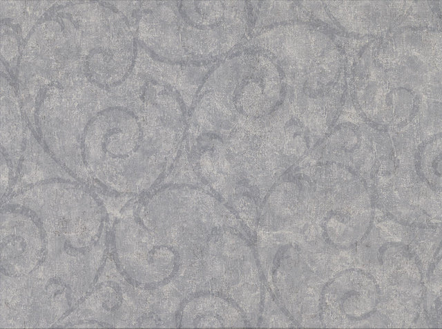 York Sansa Slate Plaster Scroll Wallpaper