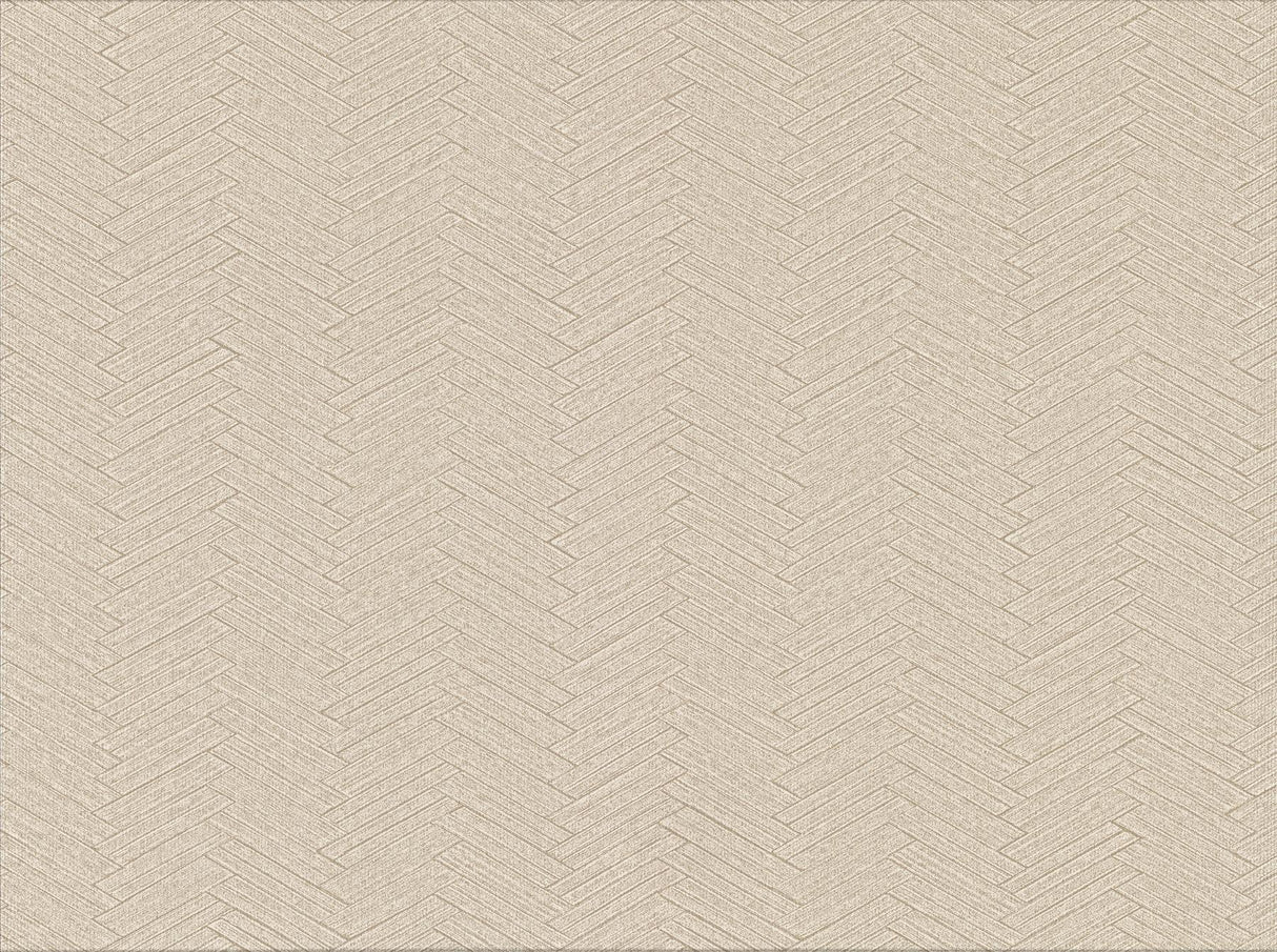 York Karma Beige Herringhone Weave Wallpaper