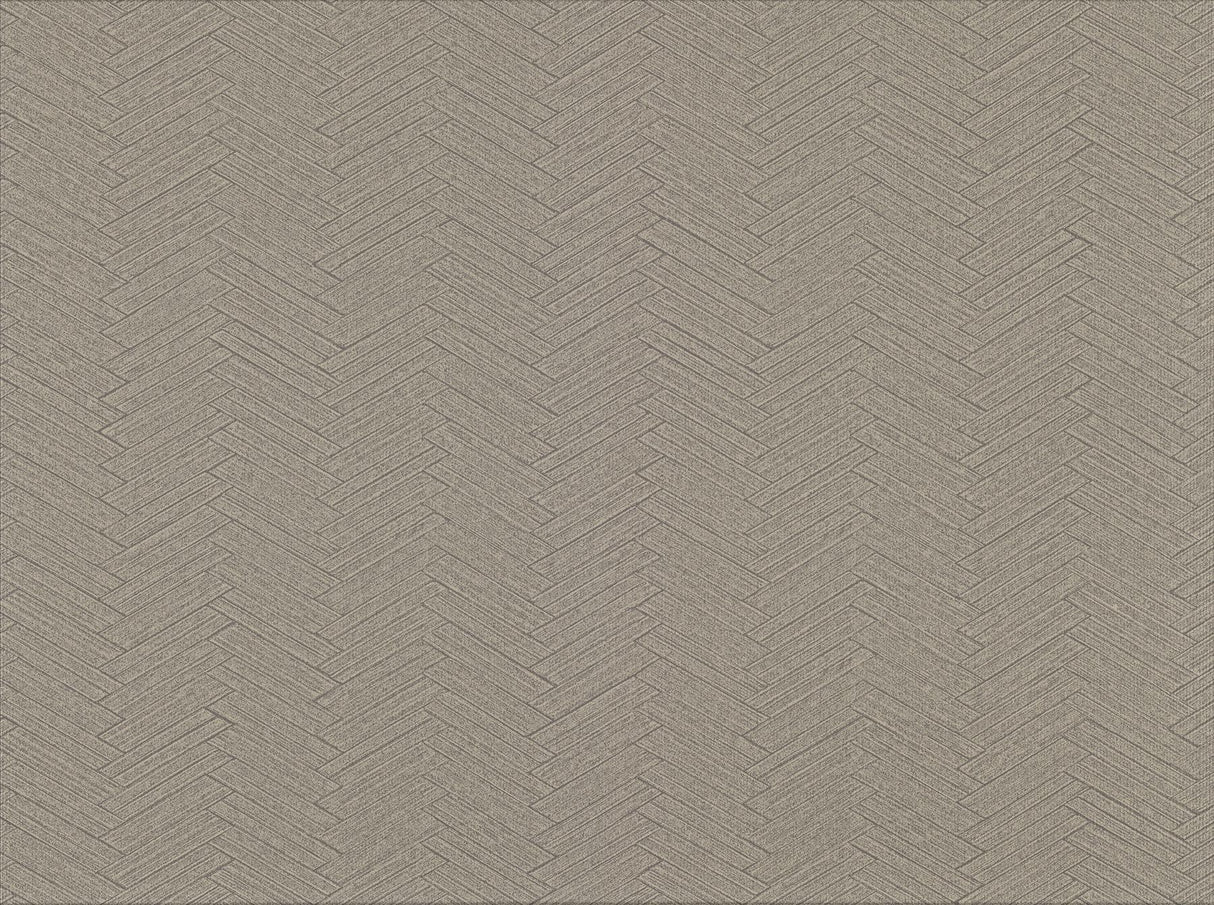 York Karma Brown Herringhone Weave Wallpaper