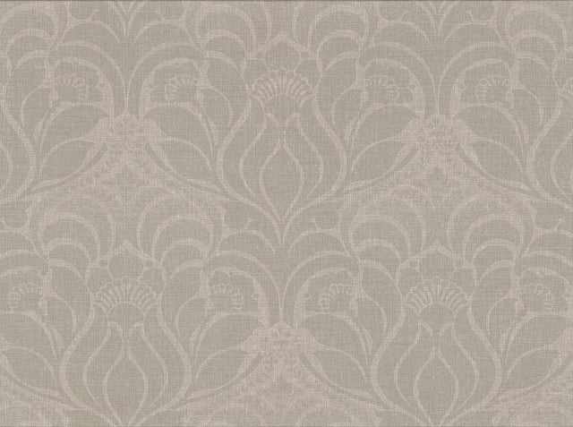 York Sandor Grey Damask Wallpaper
