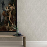York Sandor Grey Damask Wallpaper