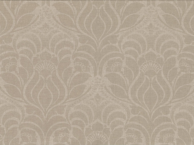 York Sandor Light Brown Damask Wallpaper