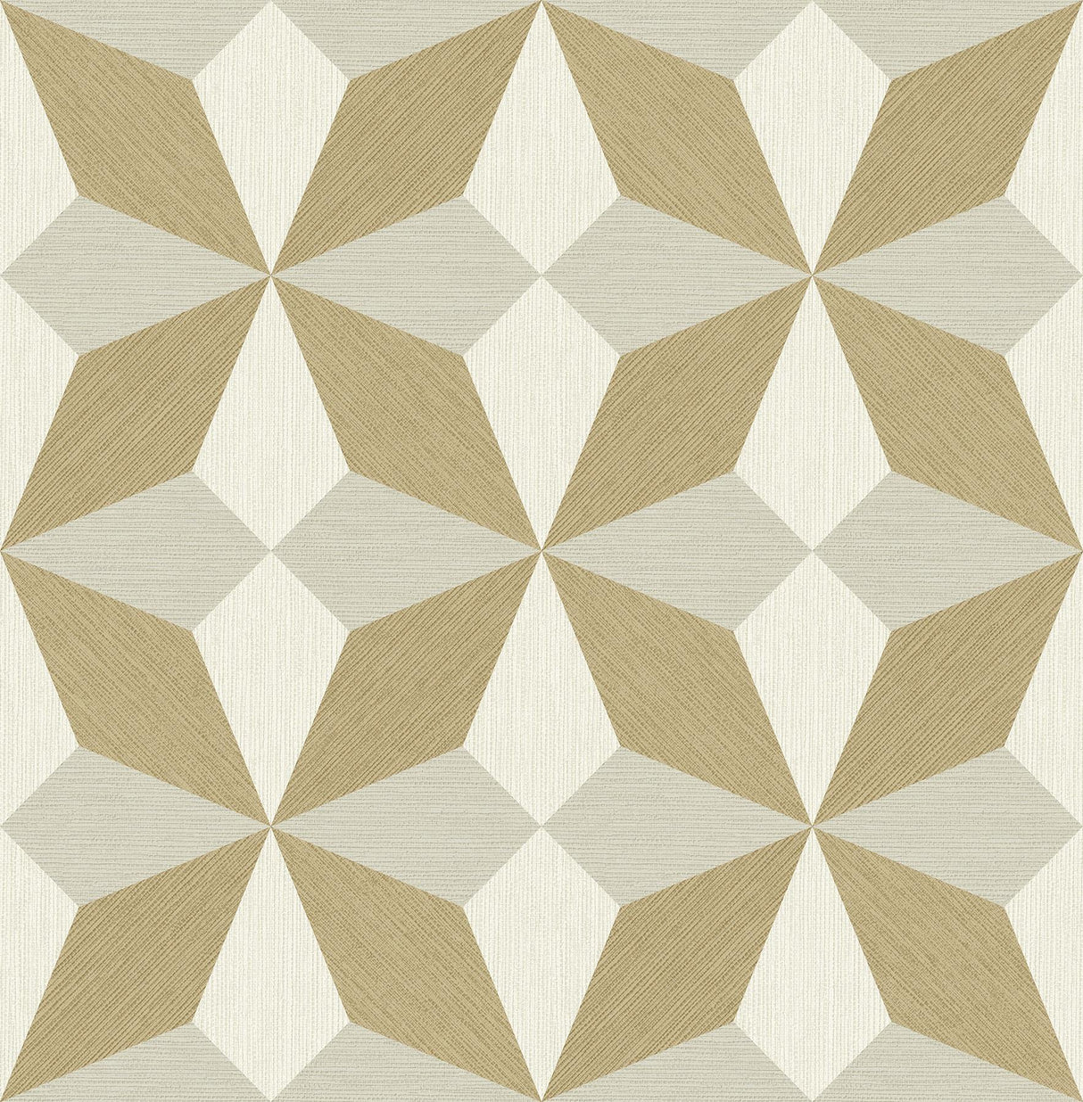 York Valiant Gold Faux Grasscloth Mosaic Wallpaper