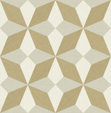 York Valiant Gold Faux Grasscloth Mosaic Wallpaper