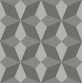 York Valiant Grey Faux Grasscloth Mosaic Wallpaper