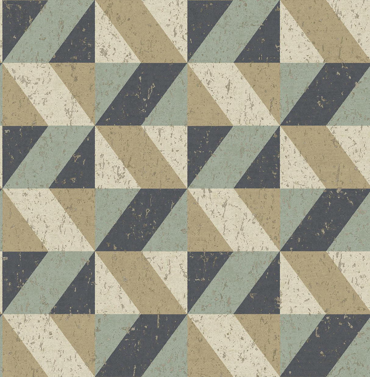 York Cerium Blue Concrete Geometric Wallpaper