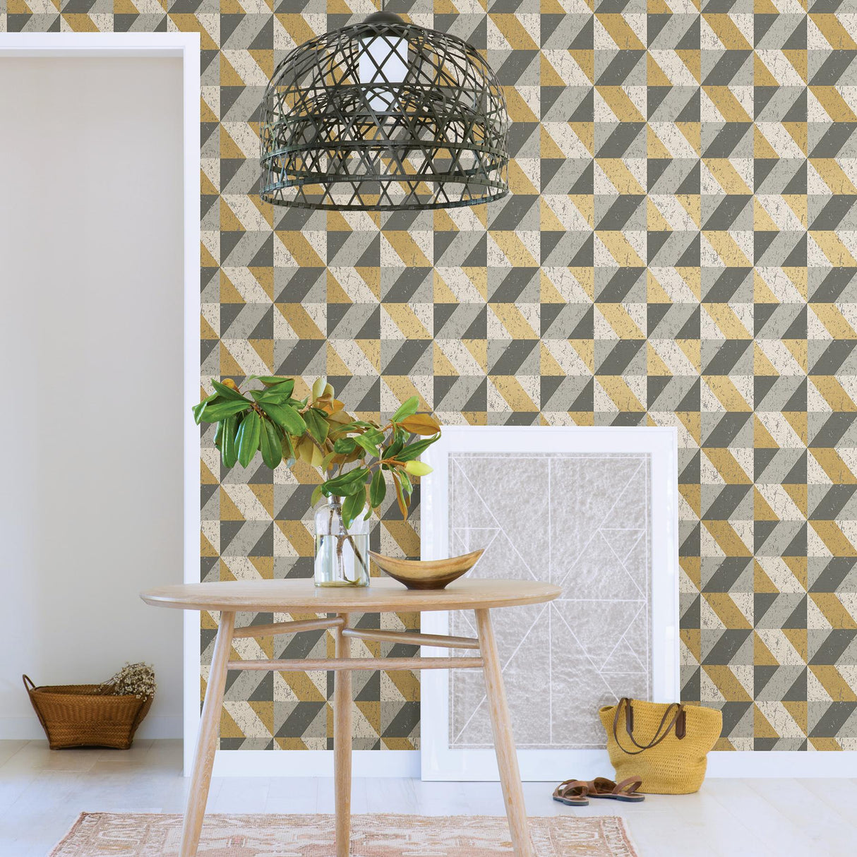 York Cerium Moss Concrete Geometric Wallpaper