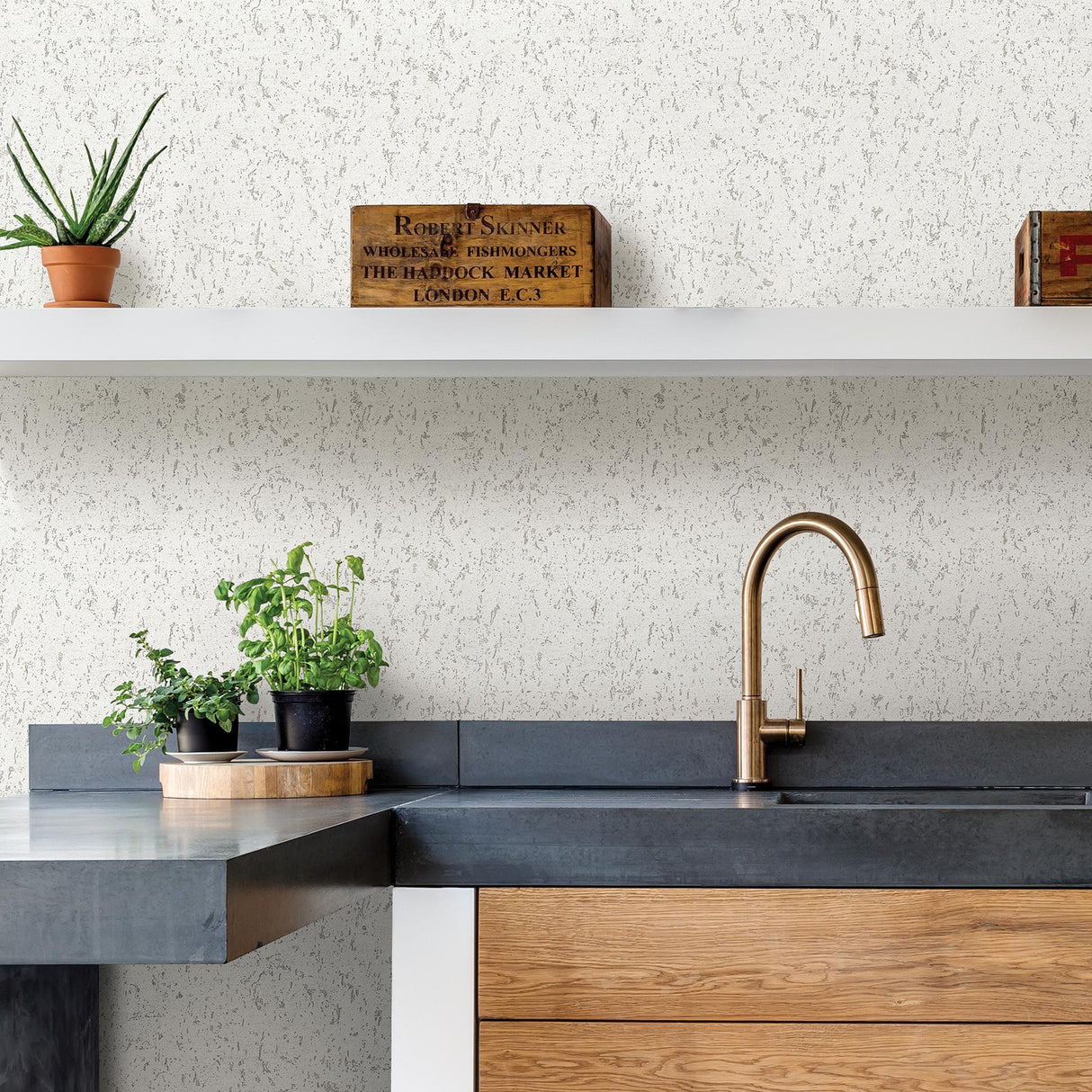York Guri White Concrete Texture Wallpaper