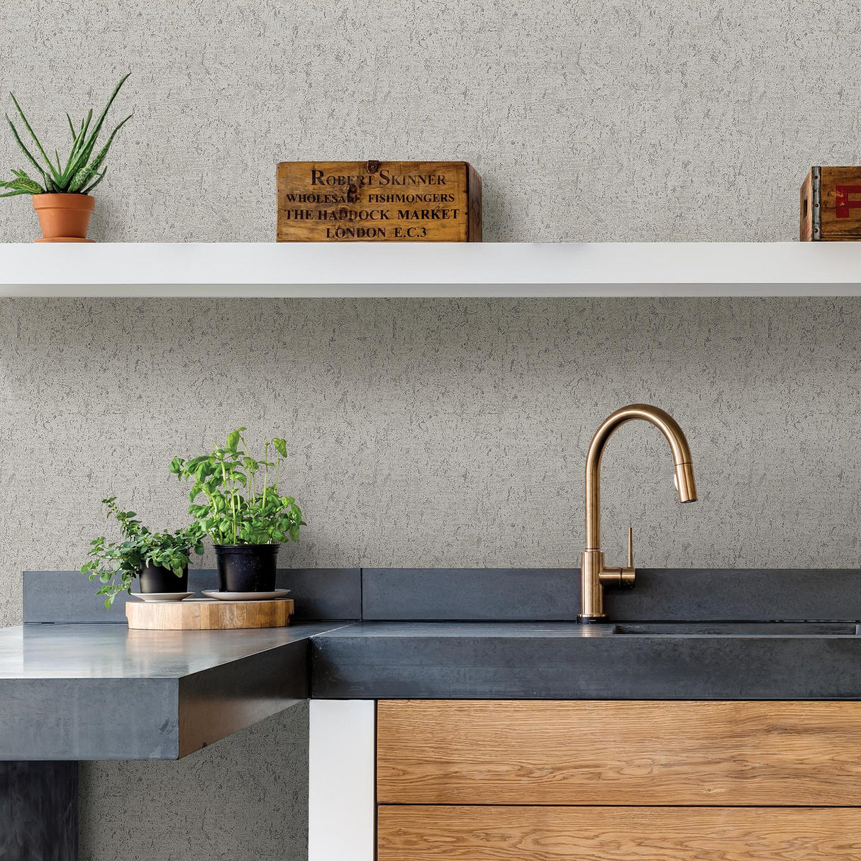 York Guri Grey Concrete Texture Wallpaper