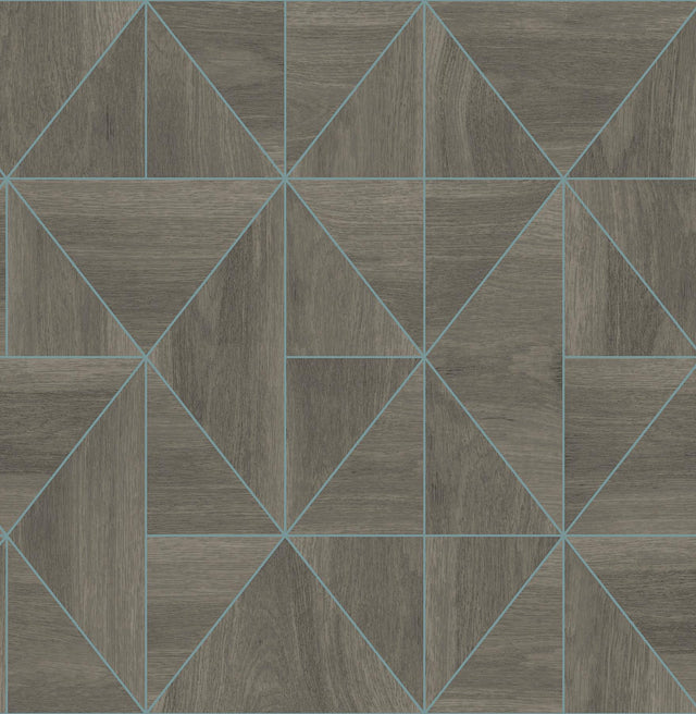 York Cheverny Brown Wood Tile Wallpaper