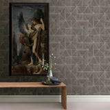 York Cheverny Brown Wood Tile Wallpaper