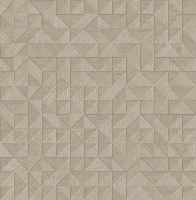 York Gallerie Taupe Triangle Geometric Wallpaper