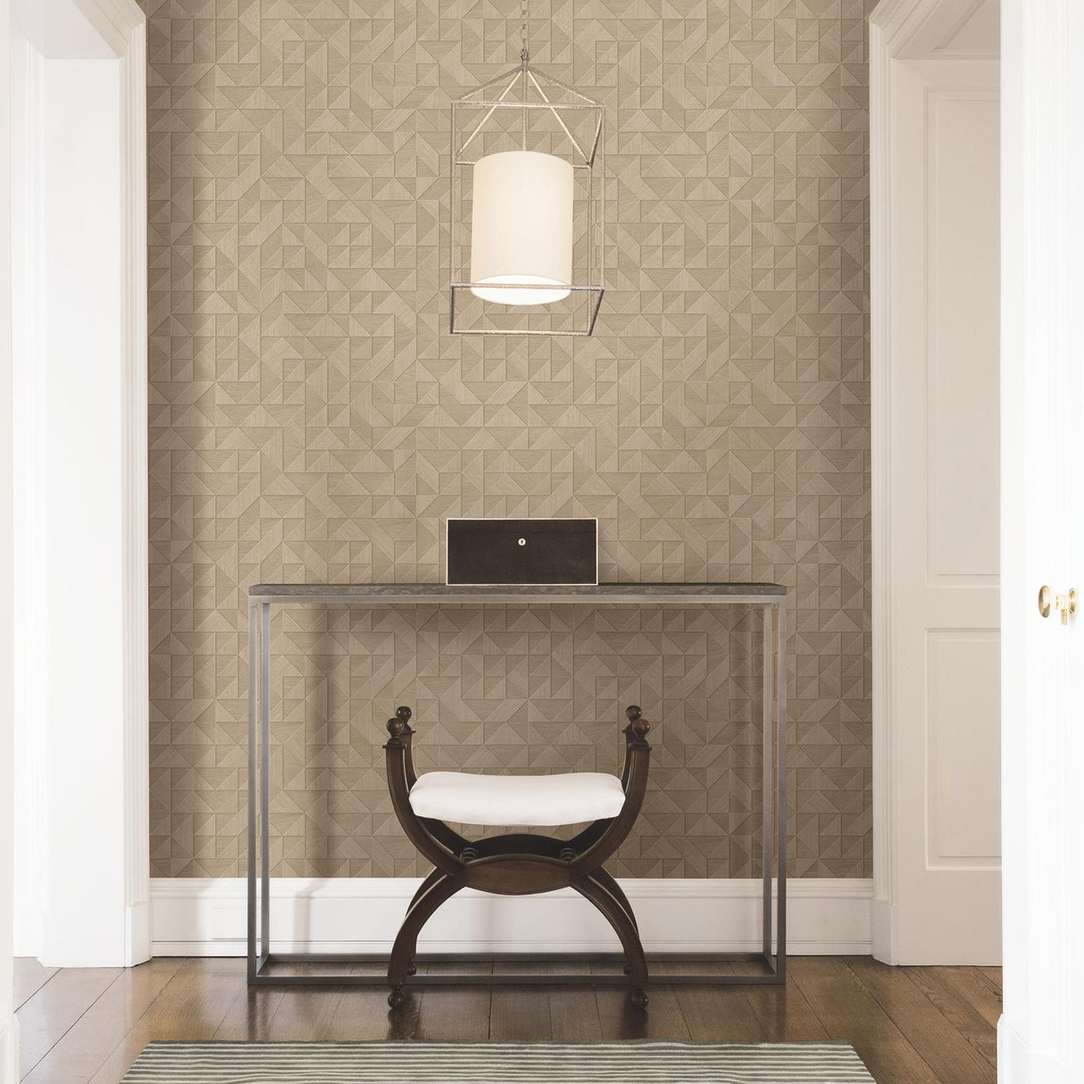 York Gallerie Taupe Triangle Geometric Wallpaper