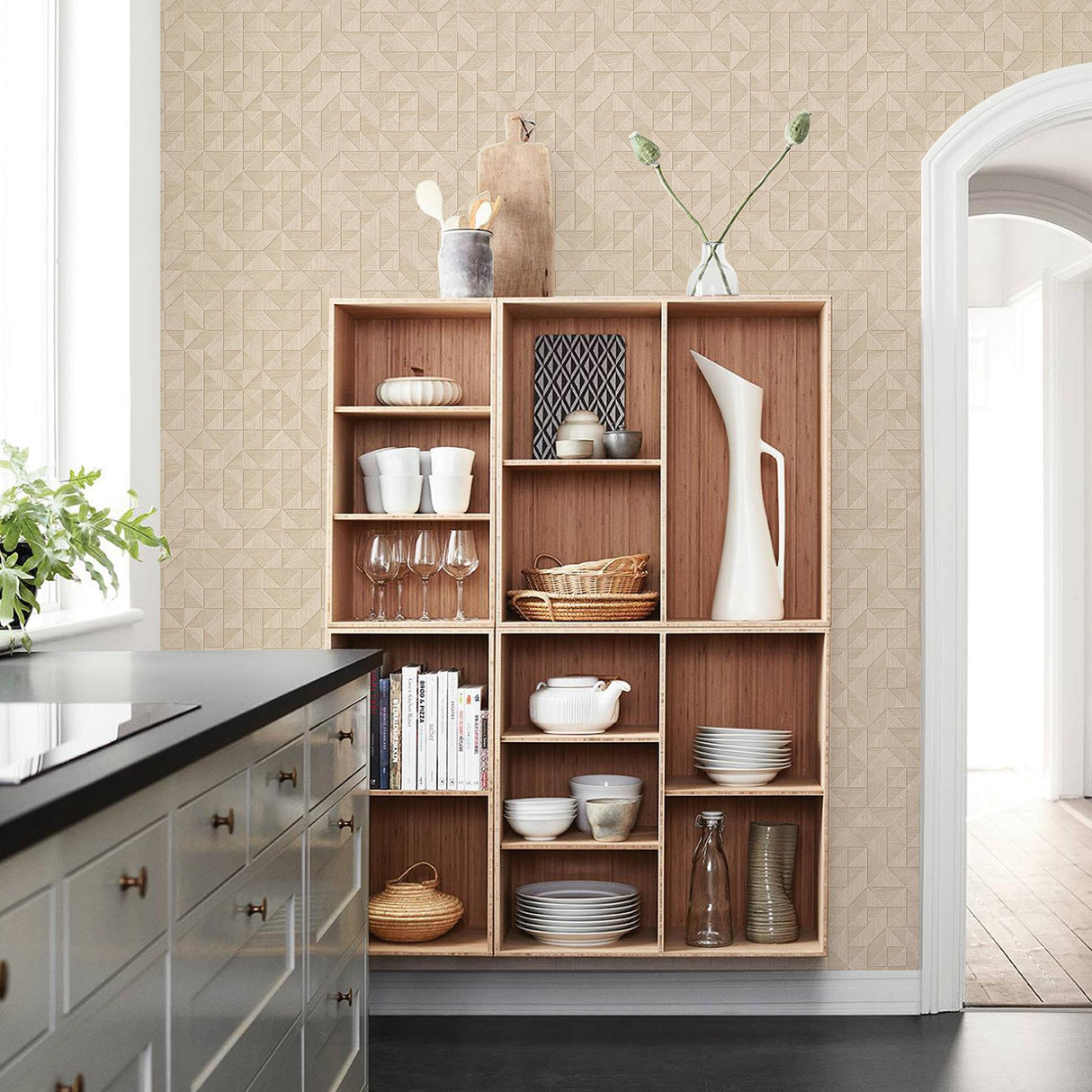 York Gallerie Grey Triangle Geometric Wallpaper