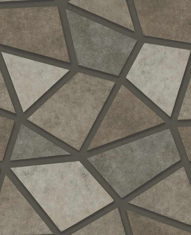 York Coty Stone Geometric Patchwork Wallpaper