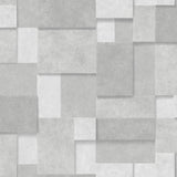 York Duchamp Silver Patchwork Metallic Wallpaper