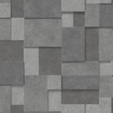 York Duchamp Dark Grey Patchwork Metallic Wallpaper