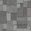 York Duchamp Dark Grey Patchwork Metallic Wallpaper