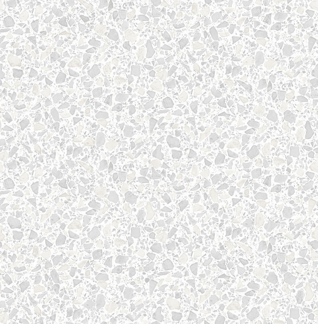 York Aldrich White Terrazzo Wallpaper