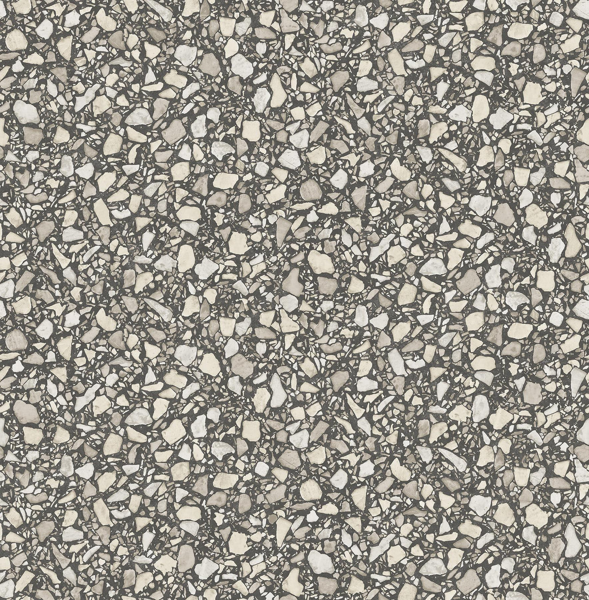 York Aldrich Black Terrazzo Wallpaper