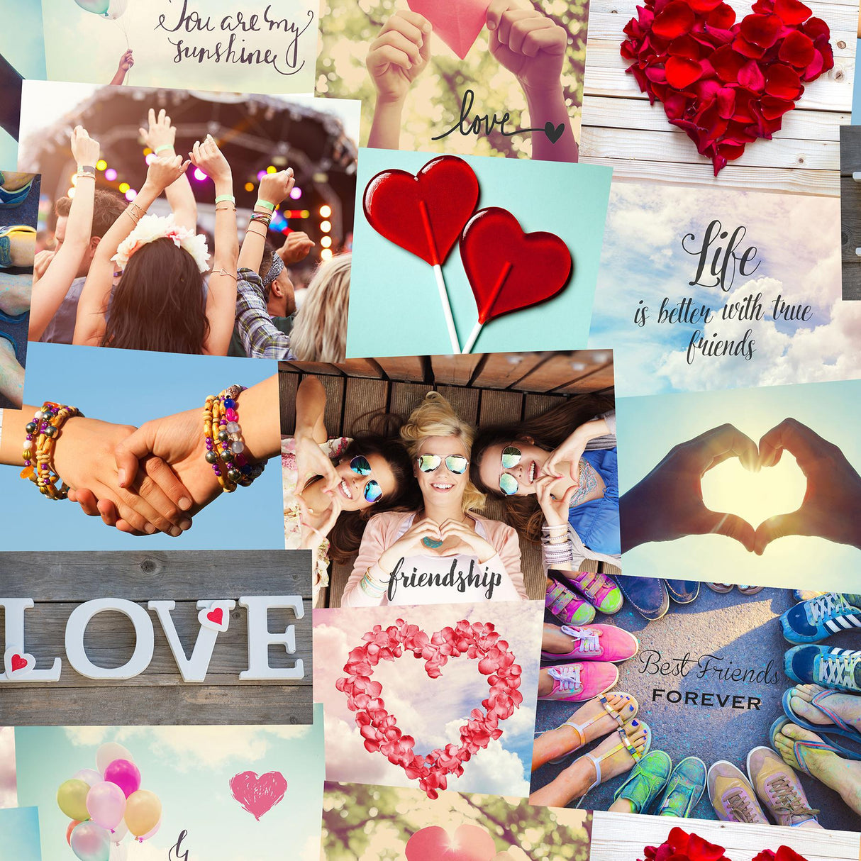 York Cara Multicolor Collage Wallpaper