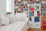 York Cara Multicolor Collage Wallpaper