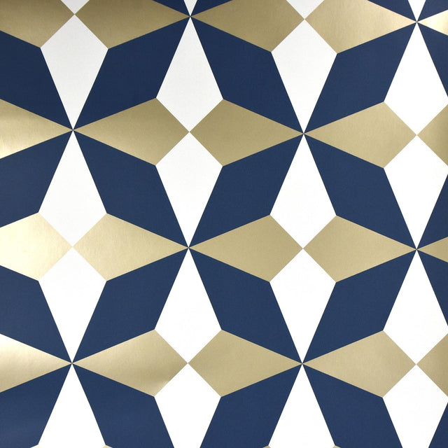 York Newby Navy Geometric Wallpaper