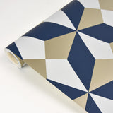York Newby Navy Geometric Wallpaper