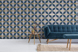 York Newby Navy Geometric Wallpaper