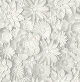 York Dacre White Floral Wallpaper