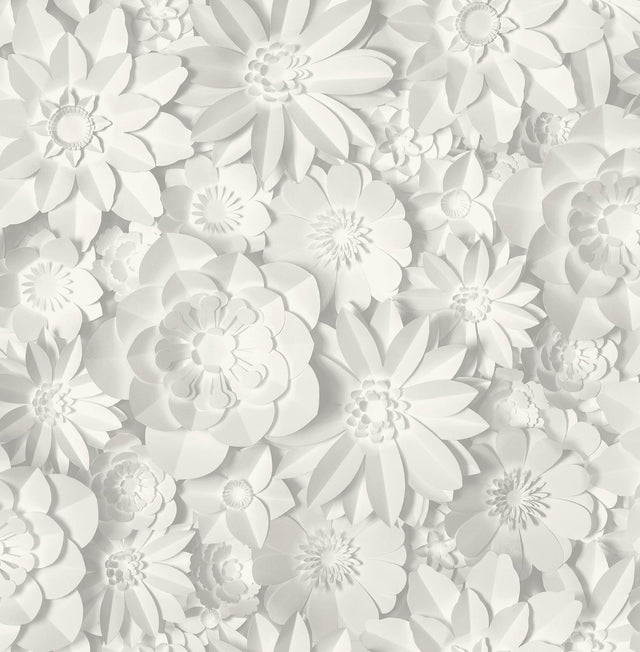 York Dacre White Floral Wallpaper
