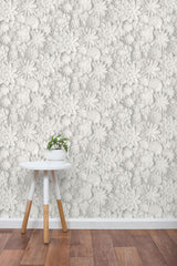 York Dacre White Floral Wallpaper
