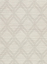 York Vaughan Taupe Geometric Wallpaper