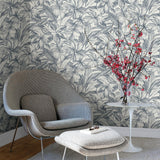 York Simone Denim Tropical Wallpaper