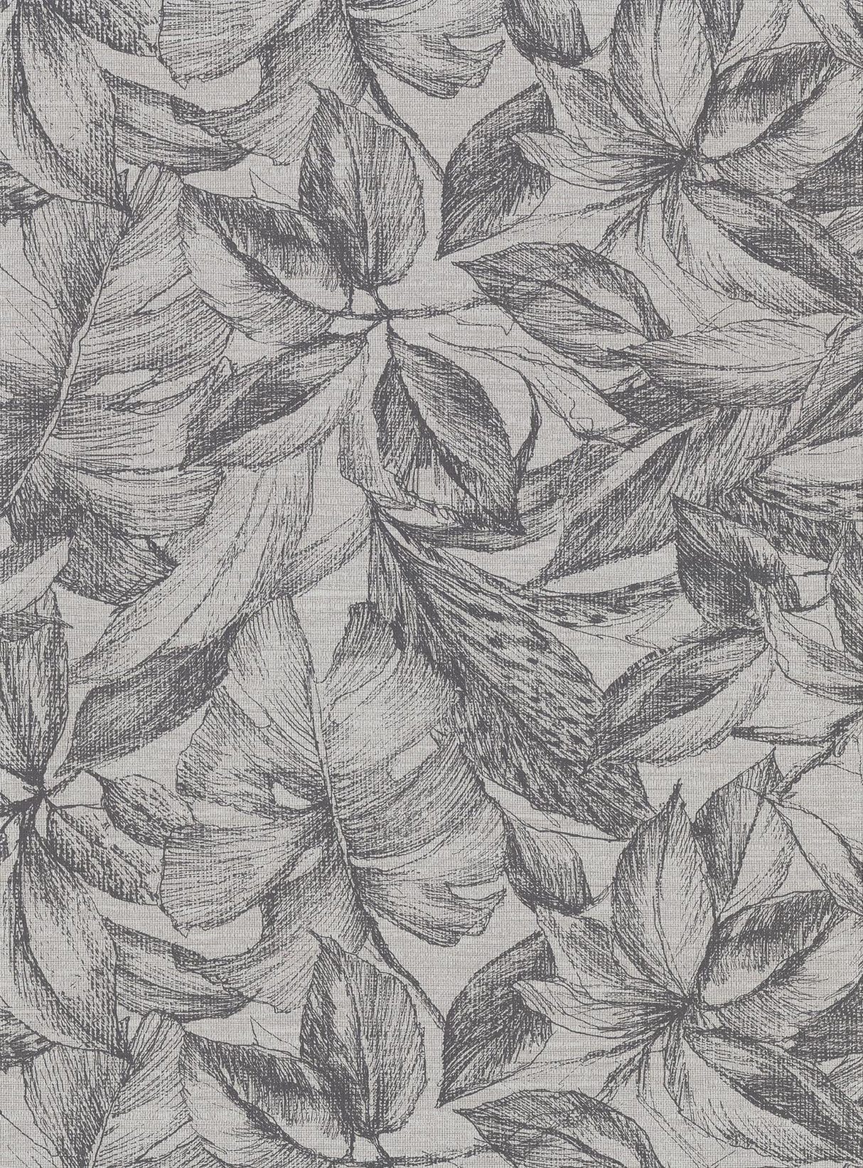 York Simone Grey Tropical Wallpaper
