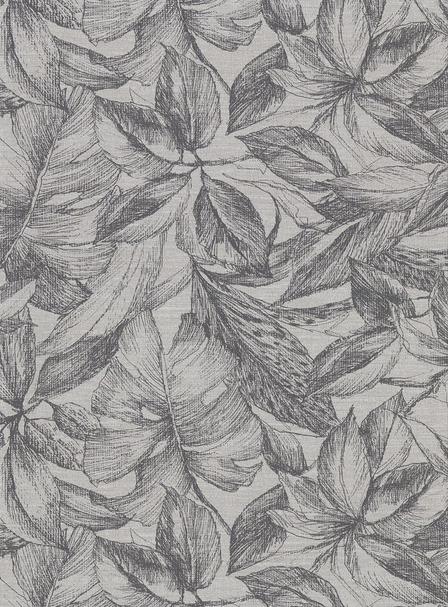 York Simone Grey Tropical Wallpaper