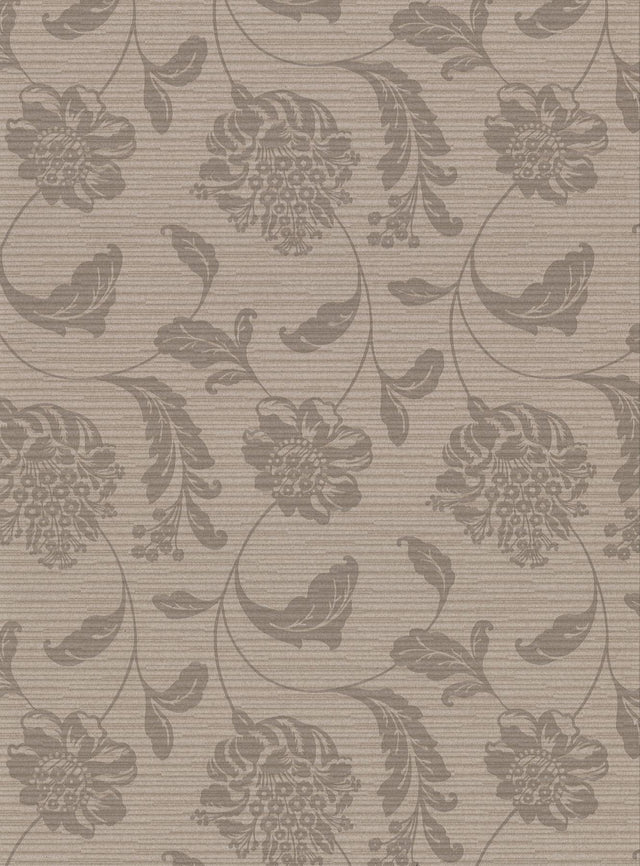 York Holiday Brown Jacobean Wallpaper