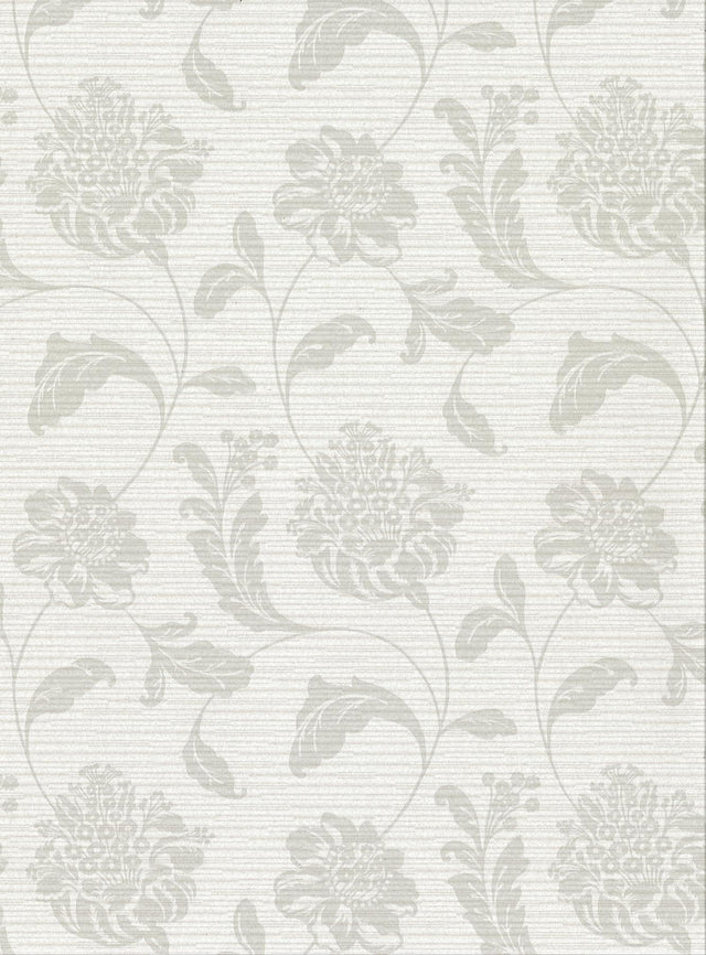 York Holiday Light Grey Jacobean Wallpaper