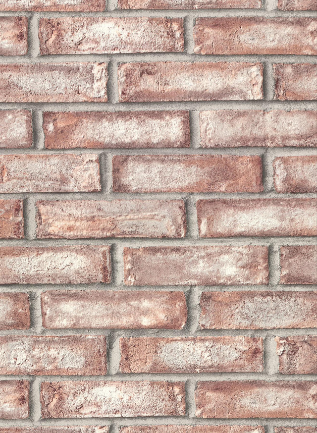 York Appleton Maroon Faux Weathered Brick Wallpaper
