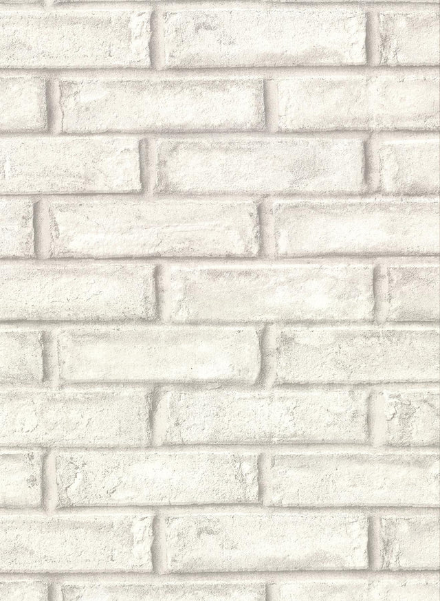 York Appleton Off-White Faux Weathered Brick Wallpaper