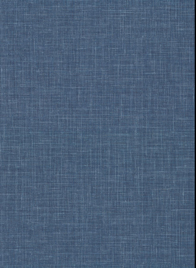 York Upton Indigo Faux Linen Wallpaper