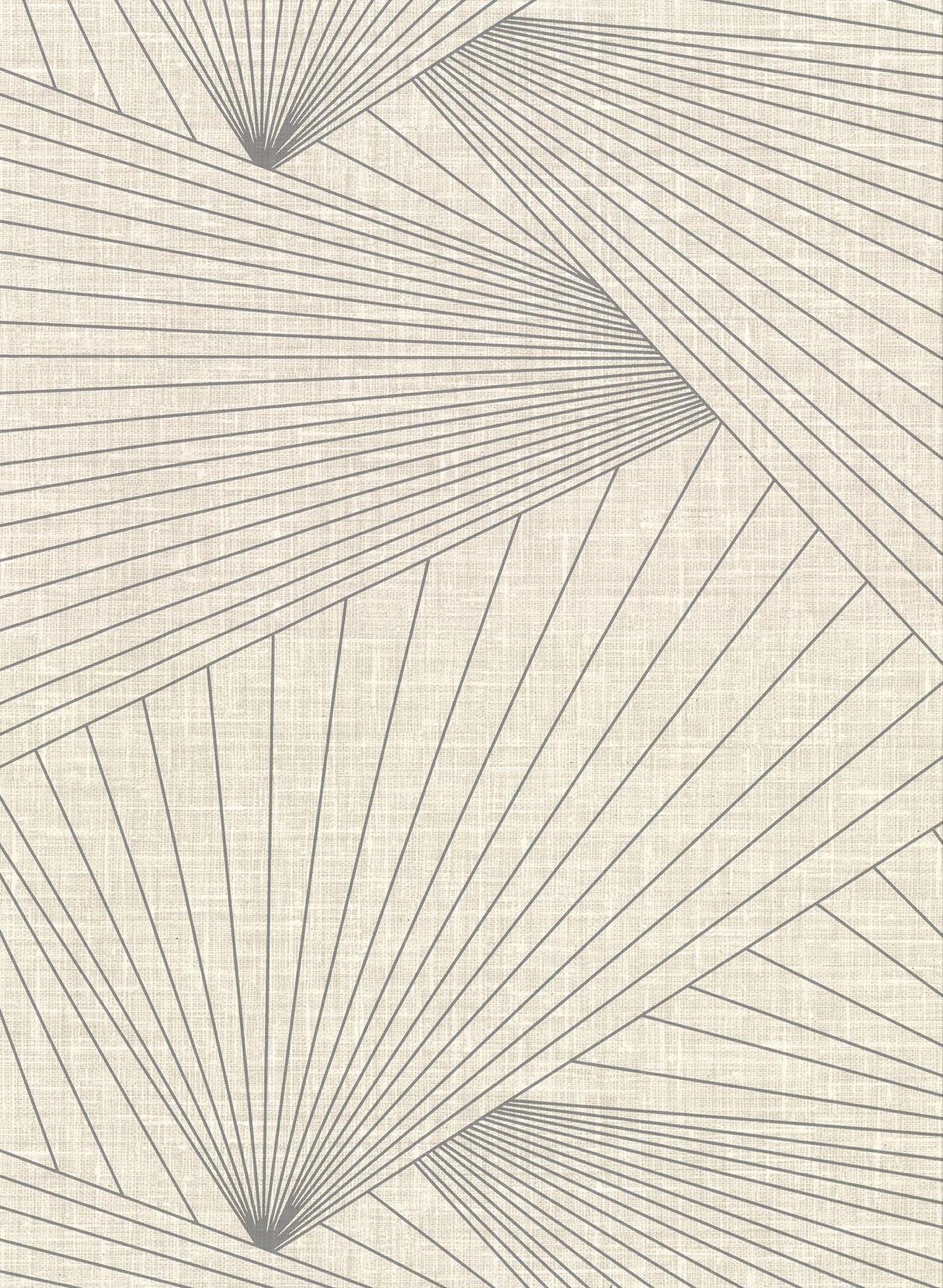 York Berkeley Eggshell Geometric Faux Linen Wallpaper