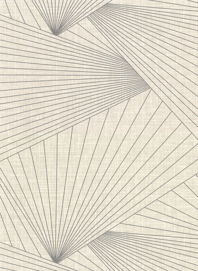 York Berkeley Eggshell Geometric Faux Linen Wallpaper