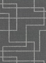 York Clarendon Charcoal Geometric Faux Grasscloth Wallpaper